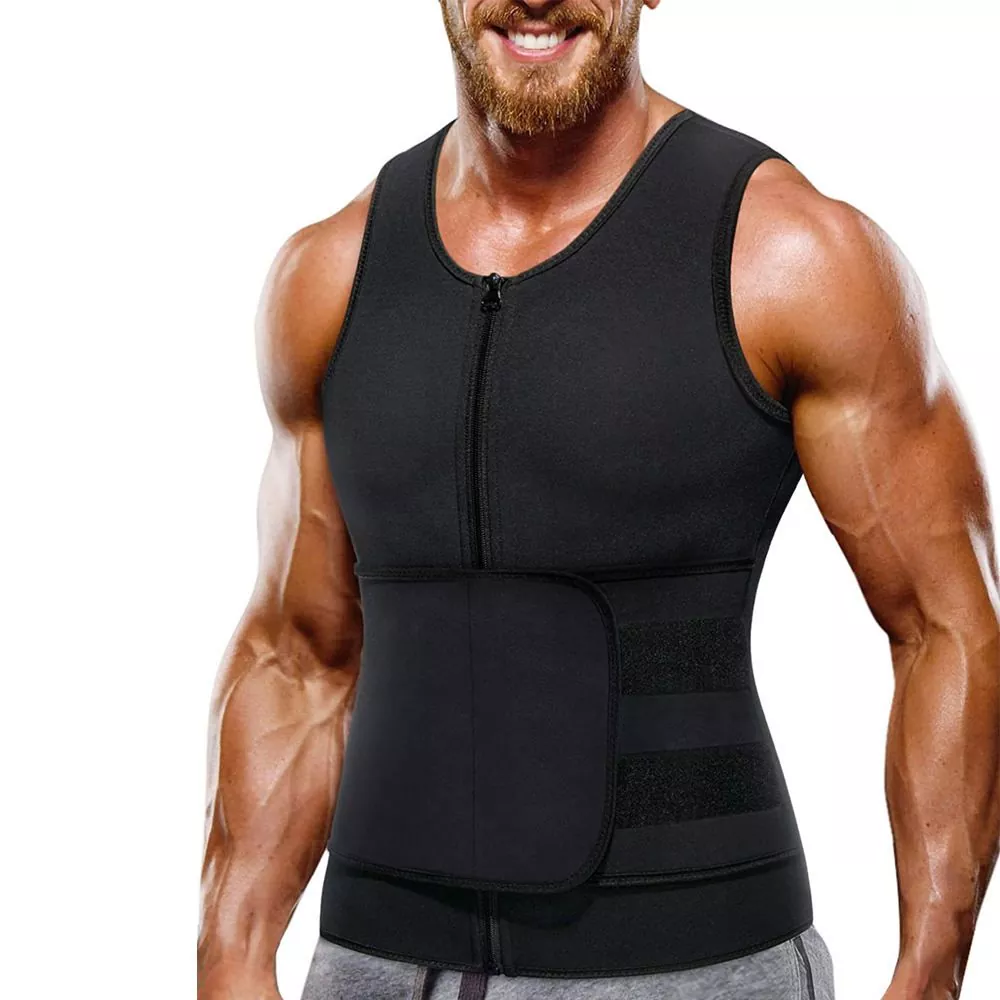 Colete de suor masculino Sauna para treinador de cintura