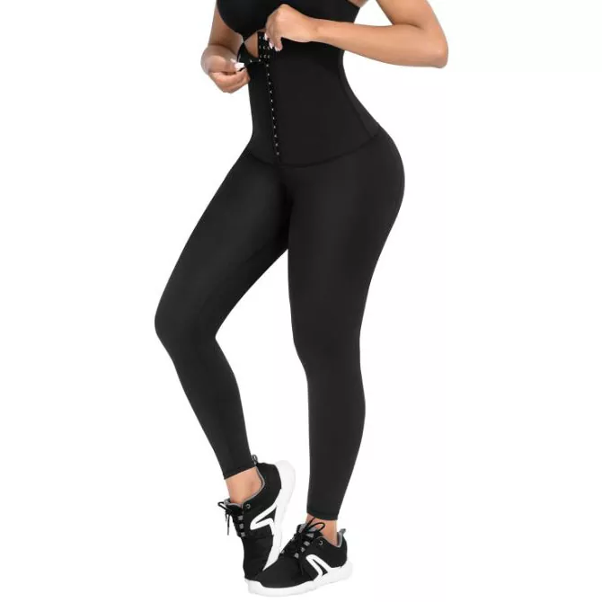 Leggings femininas de neoprene para ioga de cintura alta
