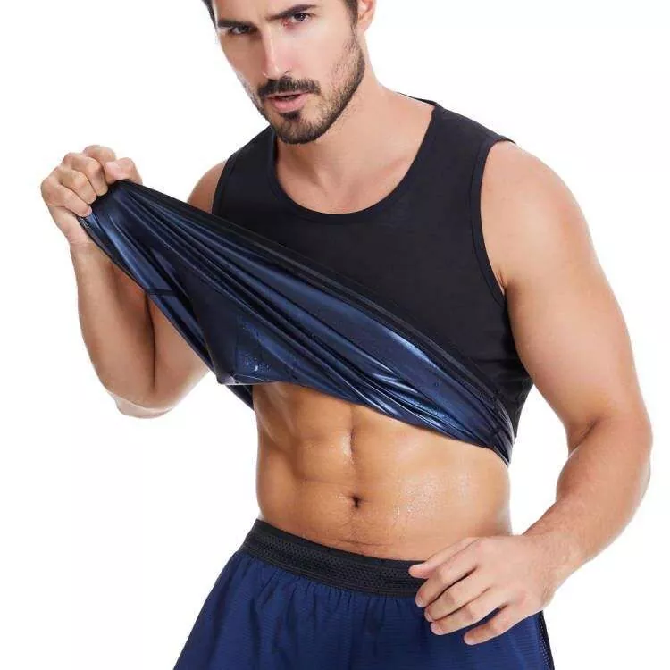 Camiseta regata de sauna para treino para homens